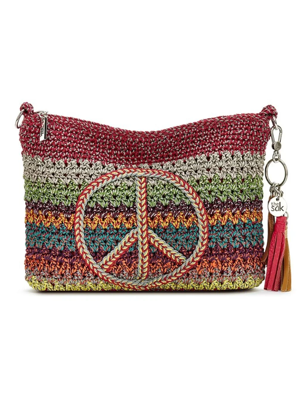 The Sak Peace Sign Crossbody Crochet Bag Purse NEW - Picture 2 of 7
